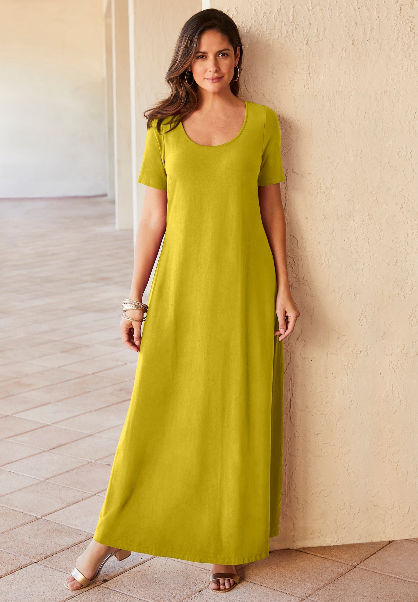 Stretch Cotton T-Shirt Maxi Dress image number 0
