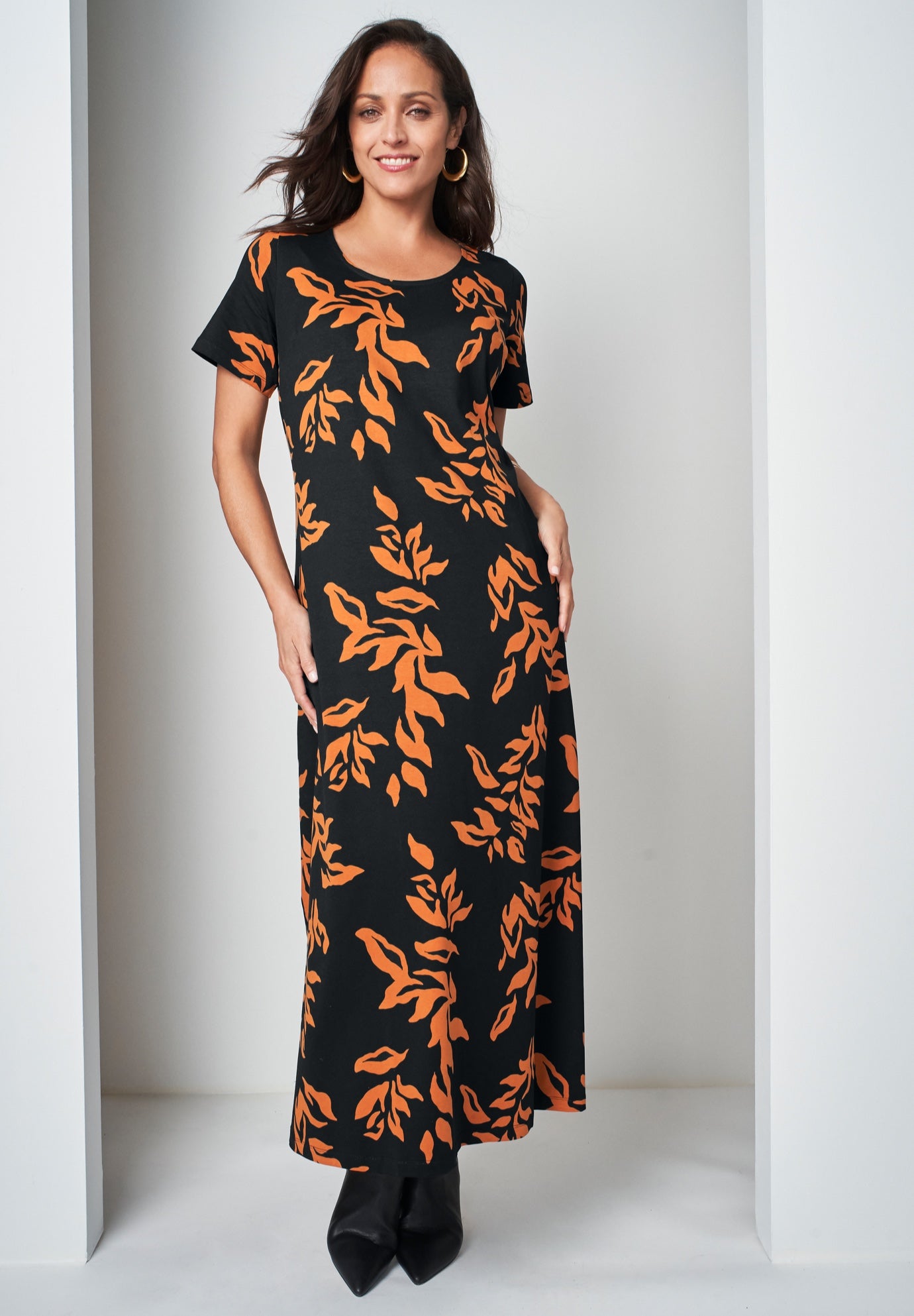 Stretch Cotton T-Shirt Maxi Dress image number 0