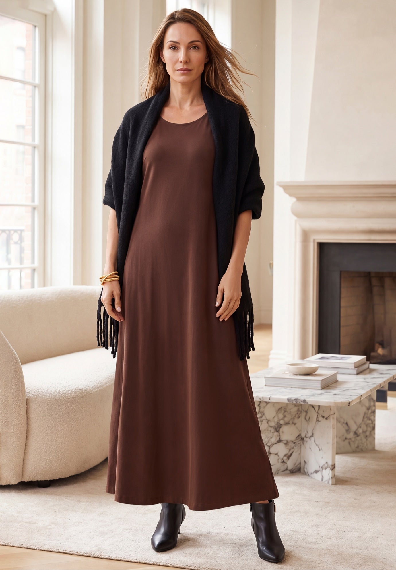 Stretch Cotton T-Shirt Maxi Dress image number 0