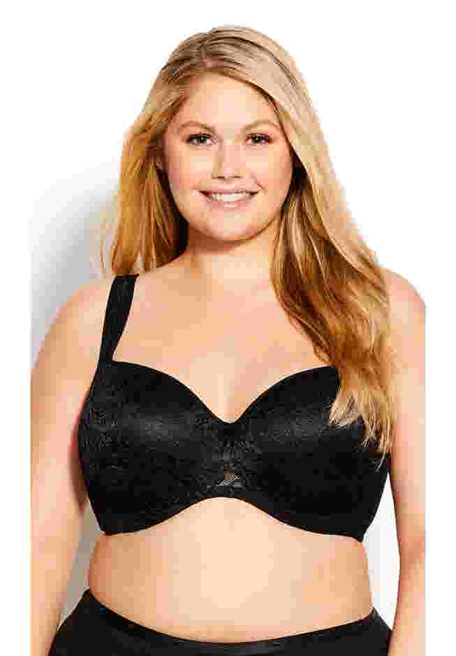Lace Balconette Bra Contouring Floral Underwire Mesh Stretch Supportive image number 0