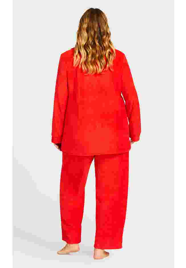Plain Button Fleece Sleep Top image number 4
