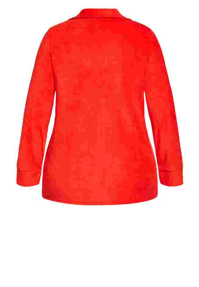 Plain Button Fleece Sleep Top image number 5