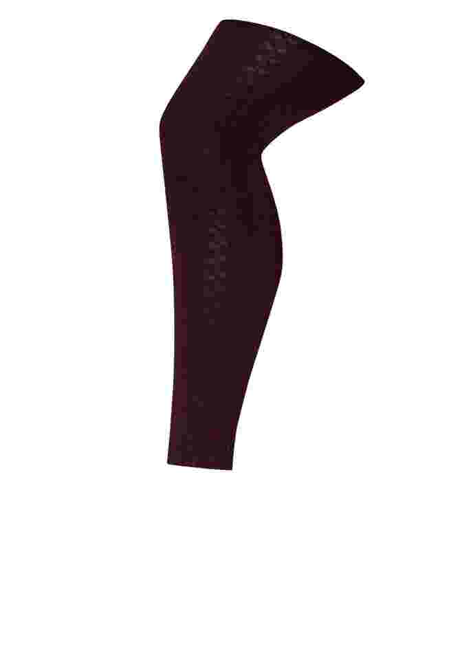 Plush Lined Cable Knit Footless Leggings image number 0