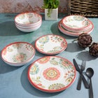 12-Pc. Brick Floral Melamine Dinnerware Set image number null