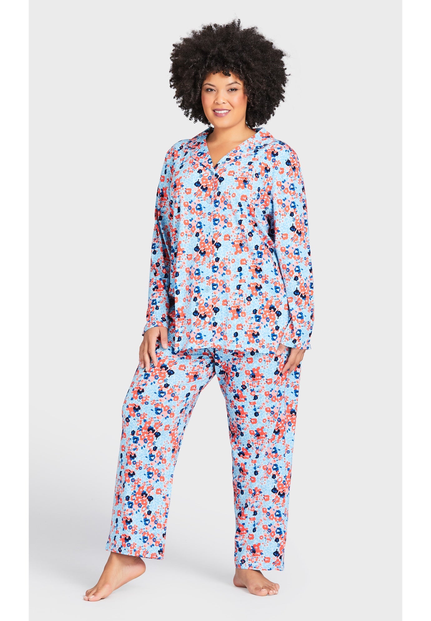 Button Print Sleep Top image number 3