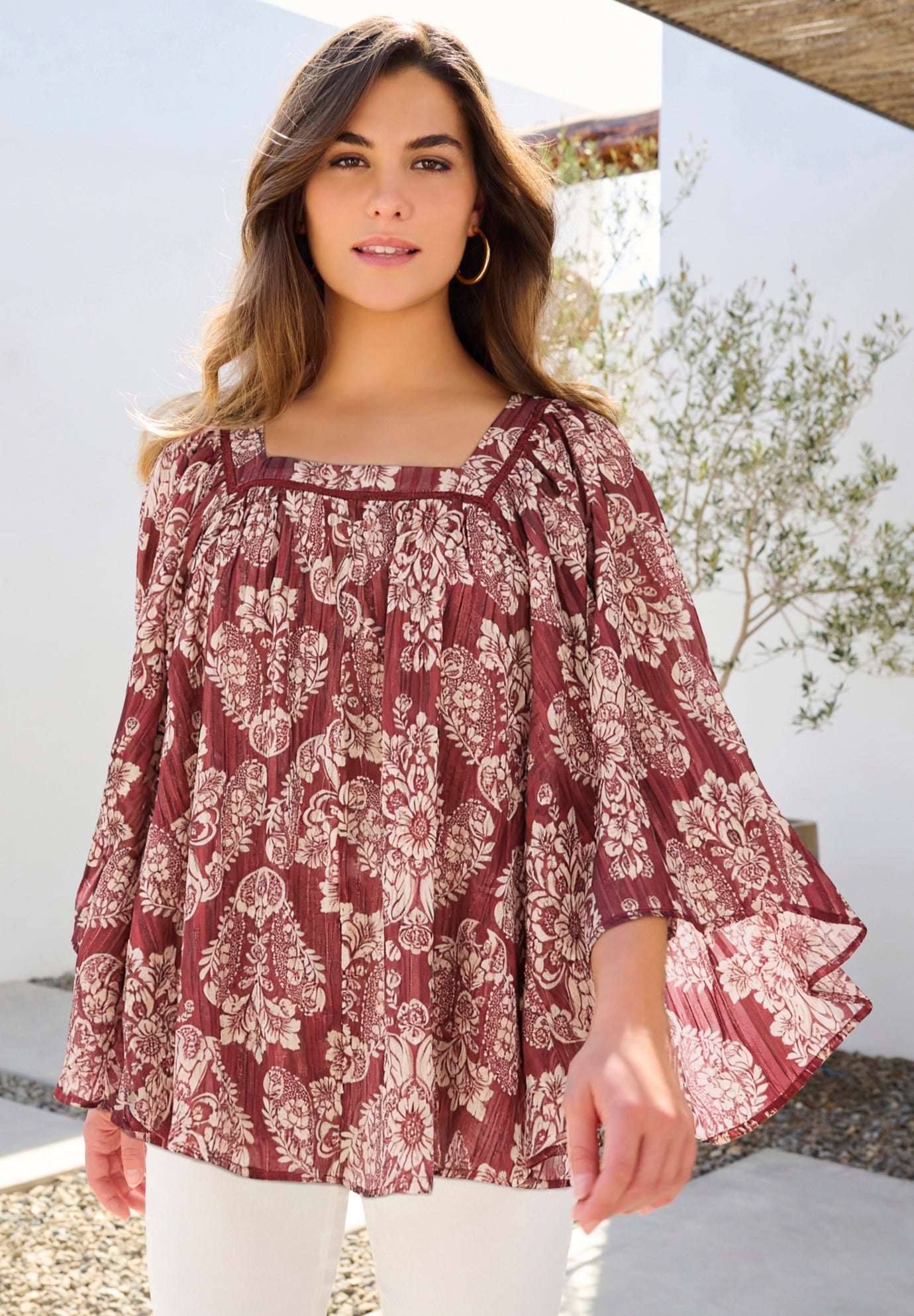 Square Neck Lurex Blouse image number 0