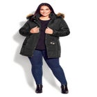 Belted Hood Puffer Coat image number null