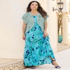 Plus Size Scallop Trim Crochet Cardigan Sweater image number null