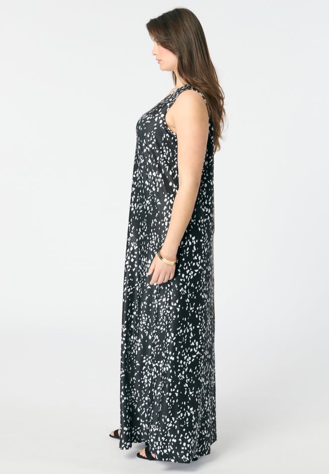 Plus Size Sleeveless Crew Neck Maxi Dress image number 2