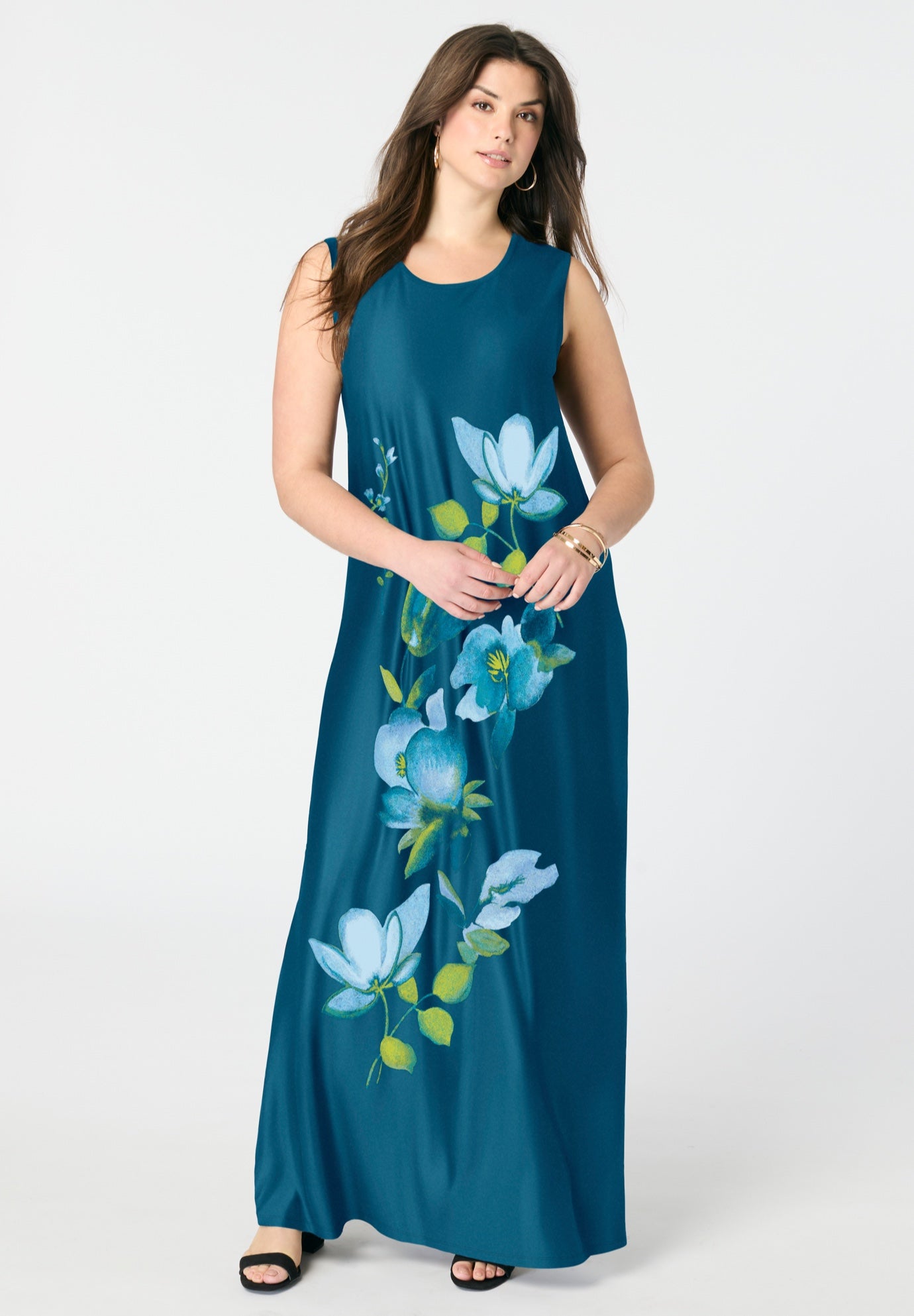 Plus Size Sleeveless Crew Neck Maxi Dress image number 0