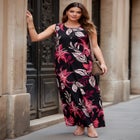 Plus Size Sleeveless Crew Neck Maxi Dress image number null
