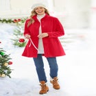 Fleece Swing Funnel-Neck Coat image number null