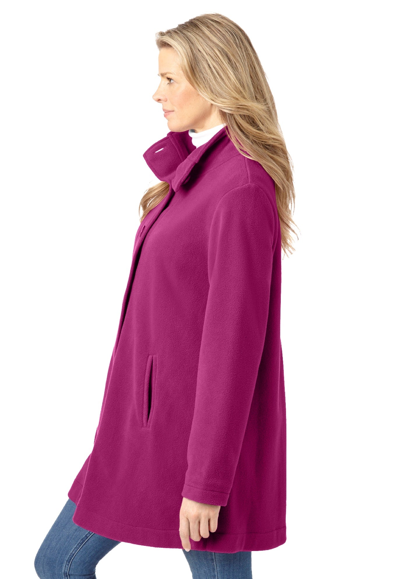 Fleece Swing Funnel-Neck Coat image number 2