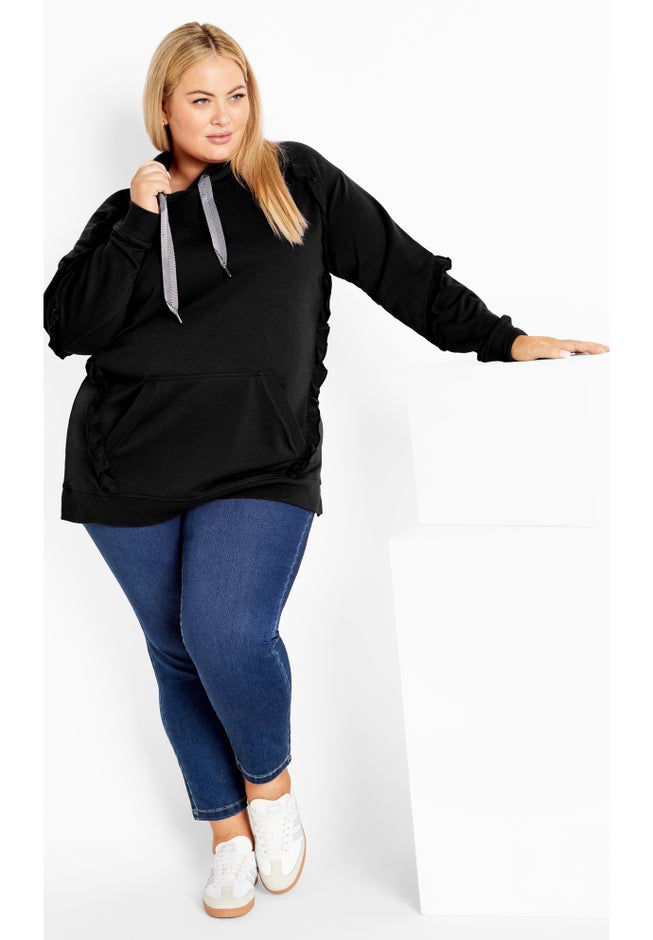 Frill Plain Hoodie image number 1