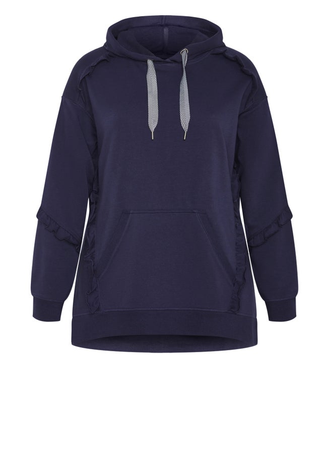 Frill Plain Hoodie image number 3