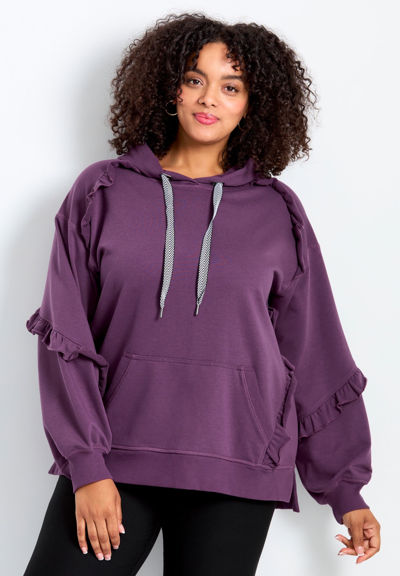 Frill Plain Hoodie image number 0