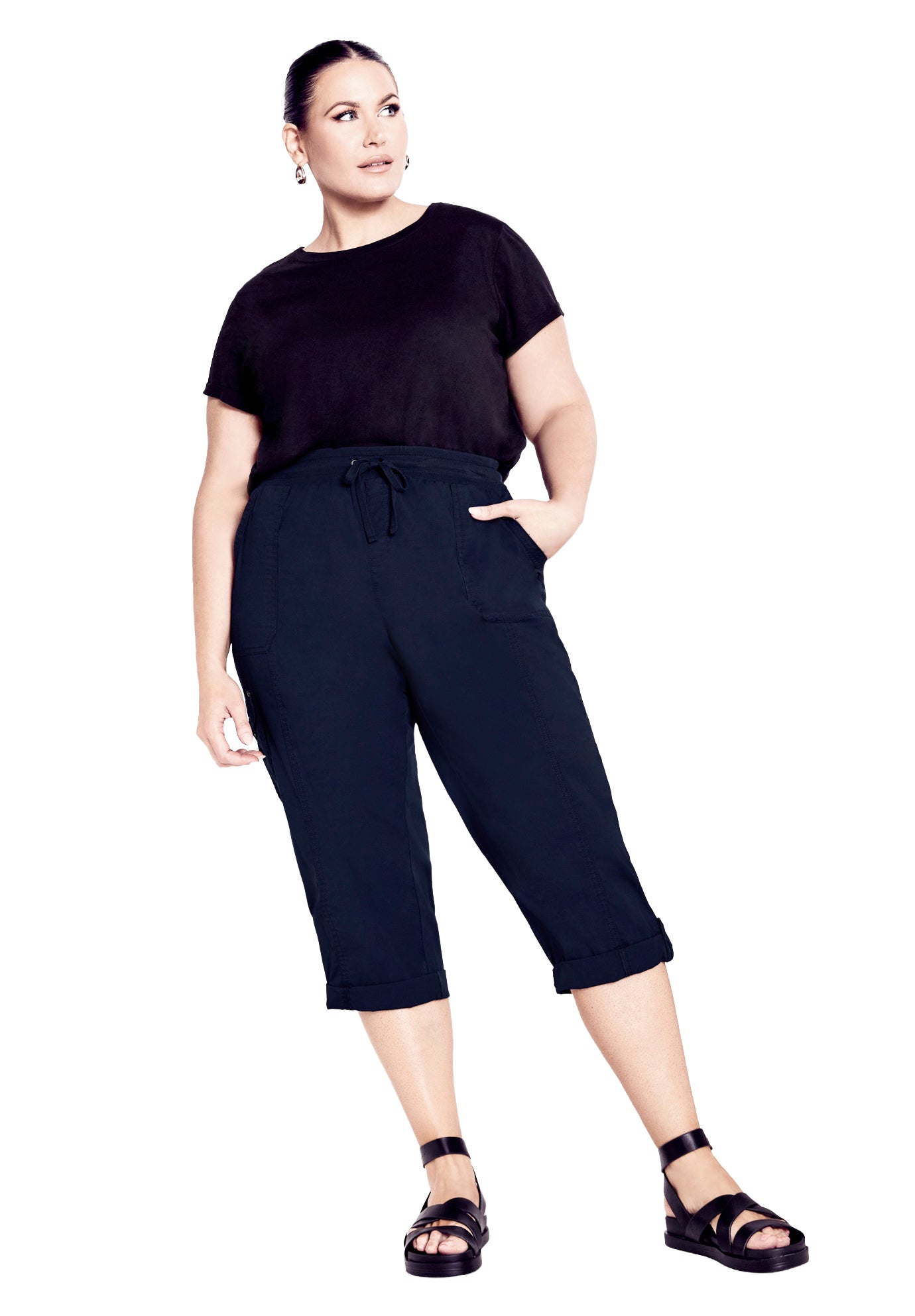 Cotton Roll Up Capri image number 0