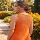 Stretch Cotton Crochet-Back Maxi Dress image number 1