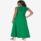 Stretch Cotton Crochet-Back Maxi Dress image number null