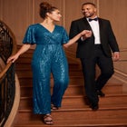 Nada Sequin Puff Sleeve Jumpsuit image number 3