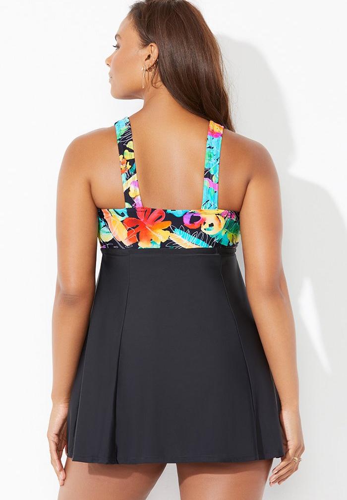 Tie Front V-Neck Swimdress image number 2