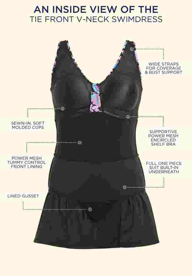 Tie Front V-Neck Swimdress image number 4