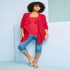 Handkerchief Hem Pointelle Cardigan Sweater image number null