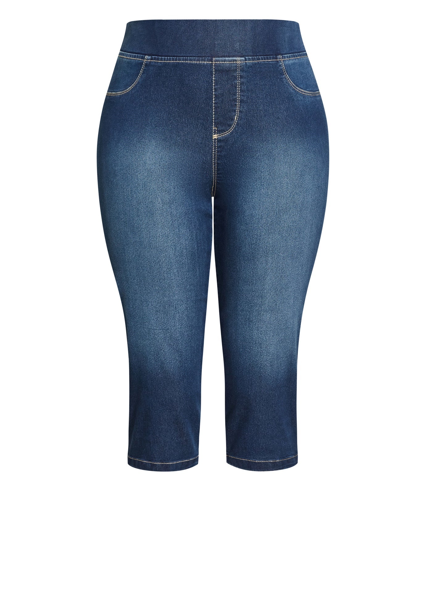 Butter Denim Pull On Crop Jean image number 2