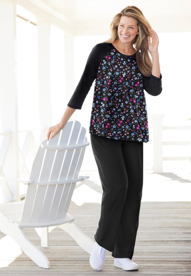 Sport Knit Straight Leg Elastic Pant image number 1