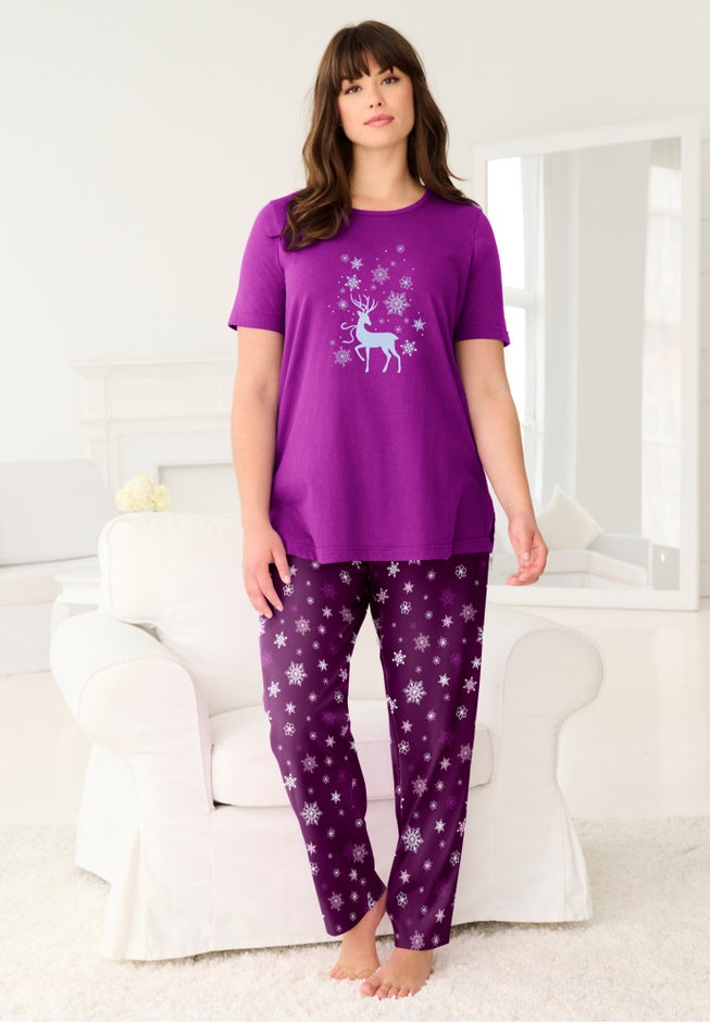 Graphic Tee Pure Cotton PJ Set image number 3