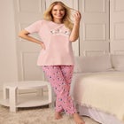 Graphic Tee Pure Cotton PJ Set image number null