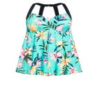Hi Back Print Swim Dress image number null