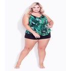 3 Tiered Print Tankini Top image number null