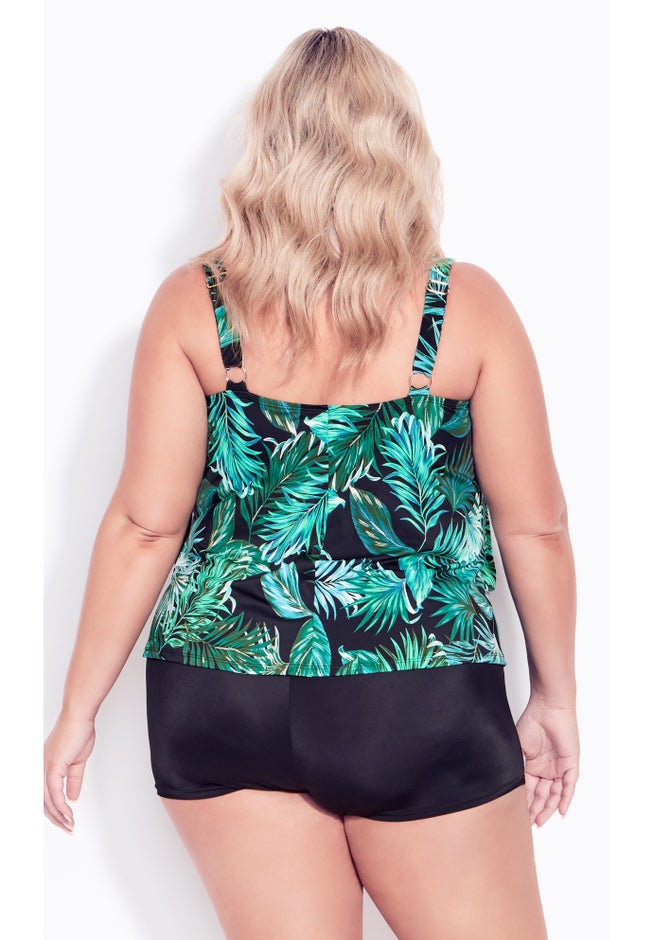 3 Tiered Print Tankini Top image number null