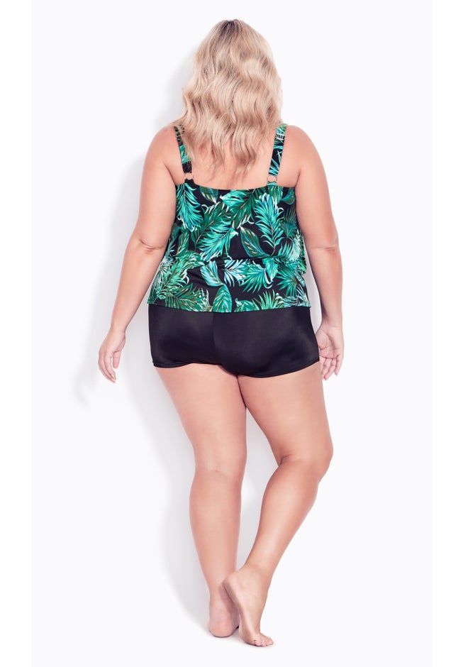 3 Tiered Print Tankini Top image number null