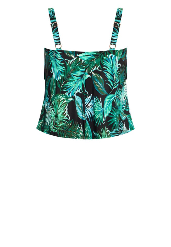 3 Tiered Print Tankini Top image number null
