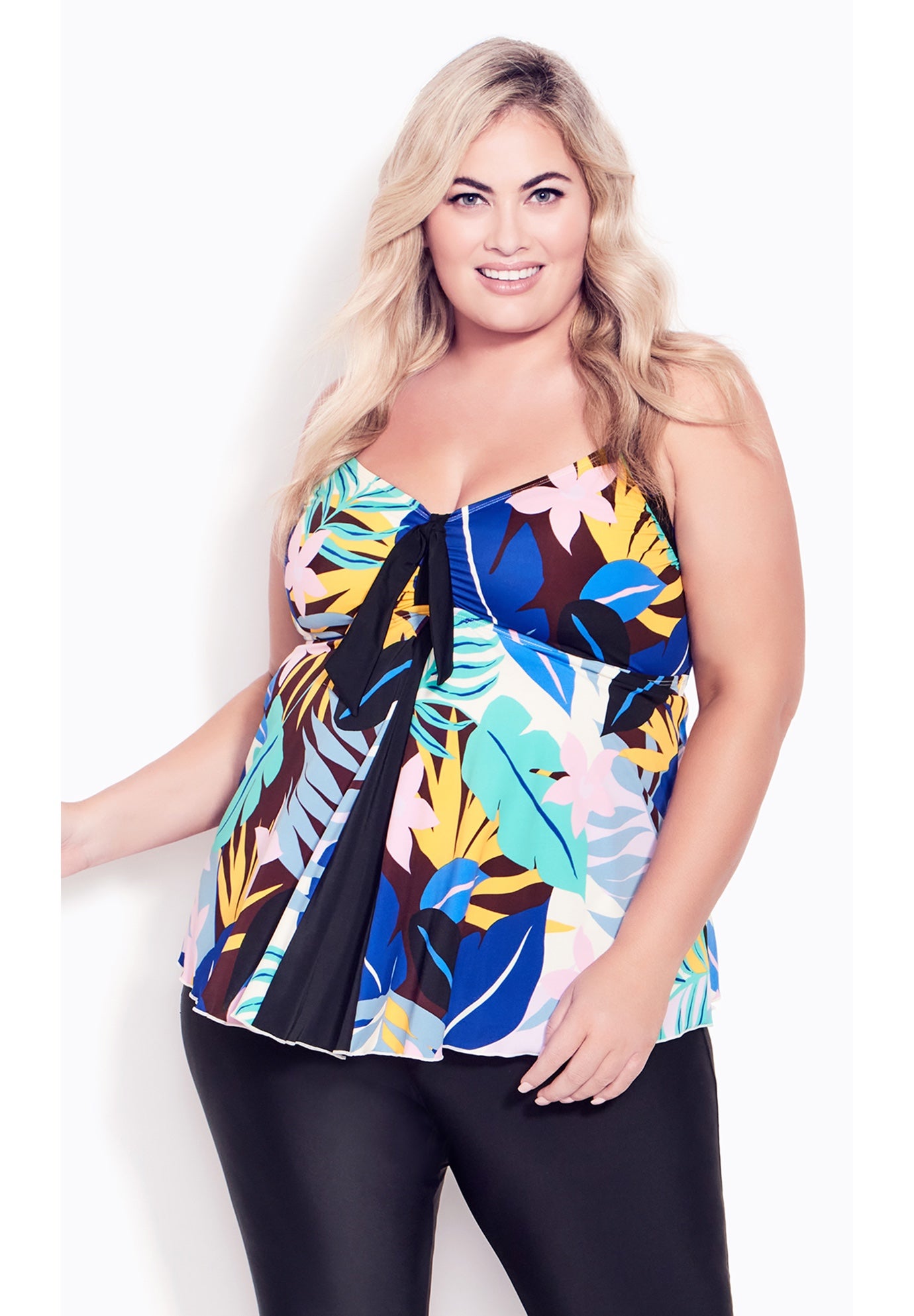 Fly Away Print Tankini Top image number 3