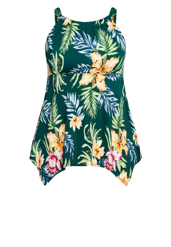 Handkerchief Print Tankini Top image number 4