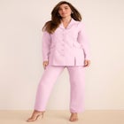 Plus Size Long Sleeve Ten-Button Shawl-Collar Pant Suit &ndash; 2-Piece Pant Set image number null