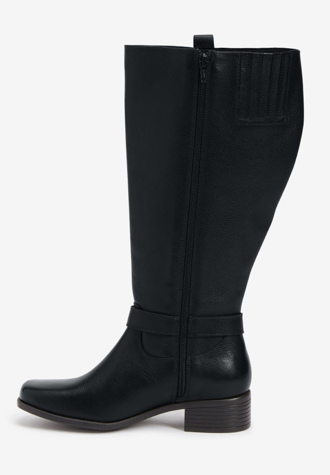 The Donna Tall Wide Calf Leather Boot By Comfortview image number 3