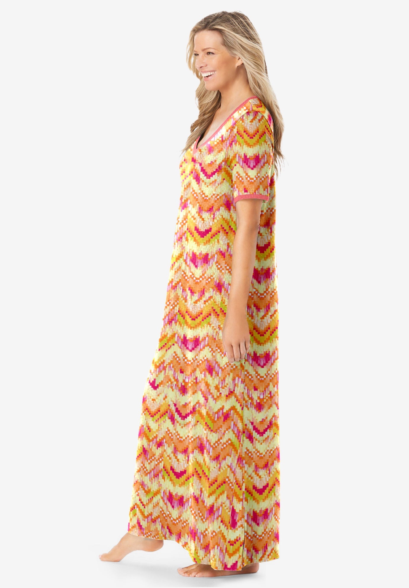 V-NECK SHORT SLEEVE MAXI LOUNGER image number 2