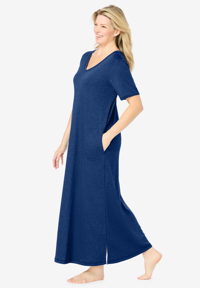 V-Neck Short Sleeve Maxi Lounger image number 2