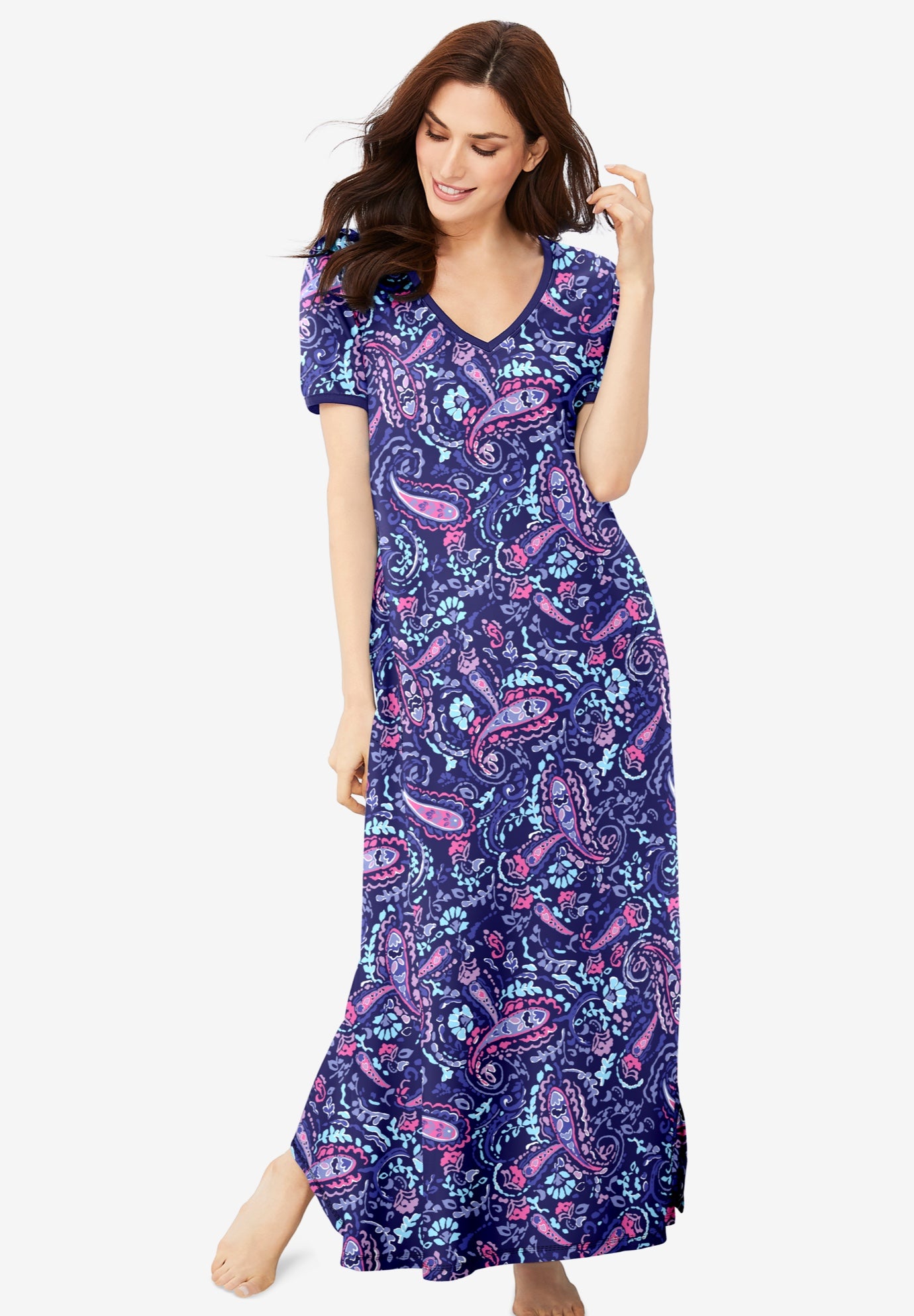 V-NECK SHORT SLEEVE MAXI LOUNGER image number 0