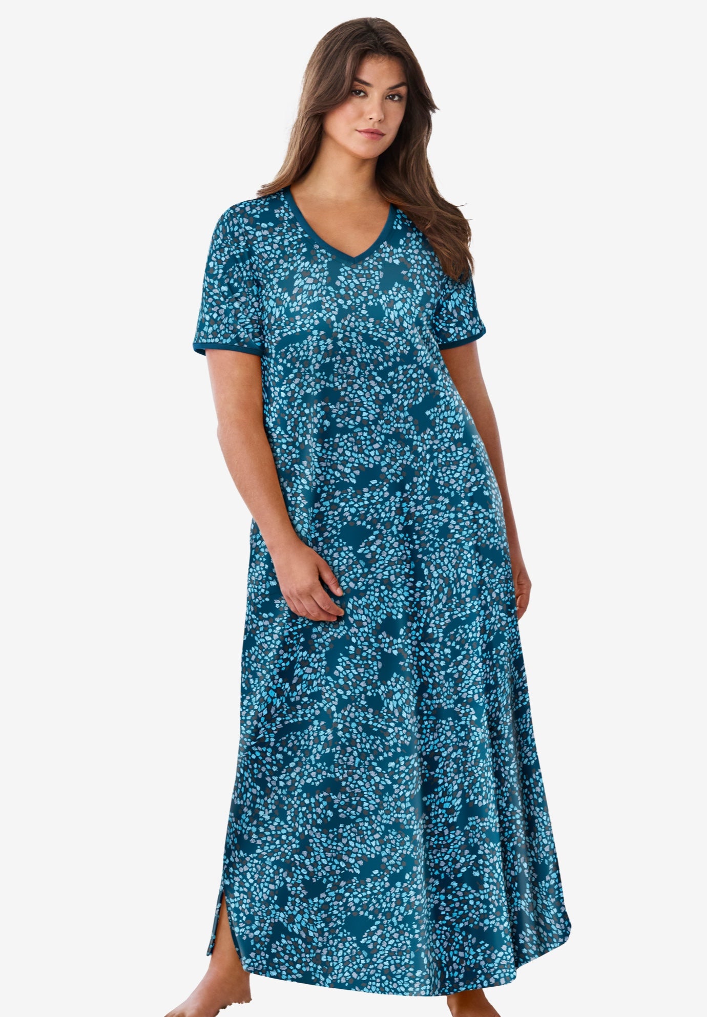 V-NECK SHORT SLEEVE MAXI LOUNGER image number 0