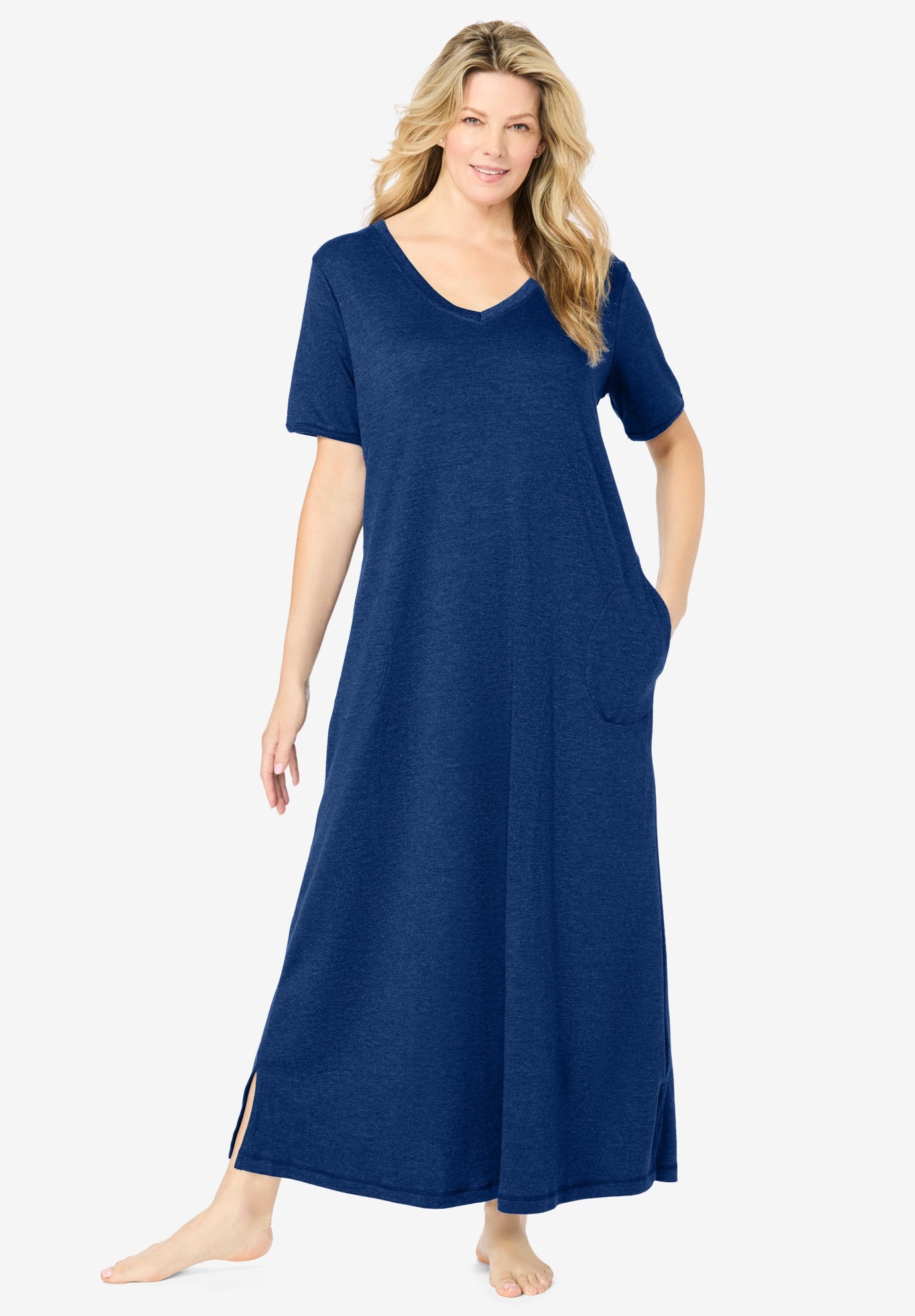 V-Neck Short Sleeve Maxi Lounger image number 0