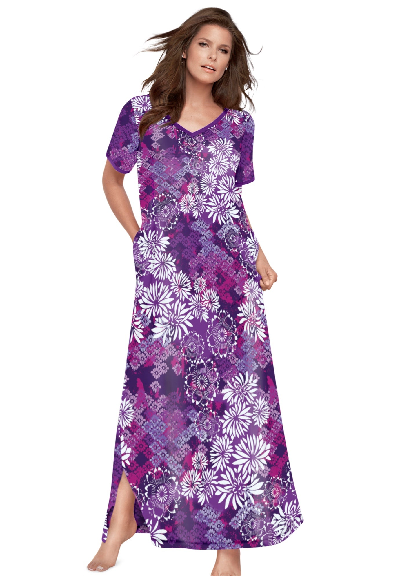 V-NECK SHORT SLEEVE MAXI LOUNGER image number 0