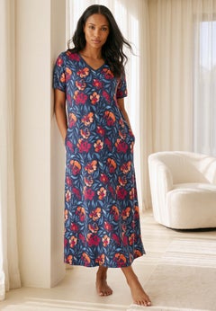 V-Neck Short Sleeve Maxi T-Shirt Lounger