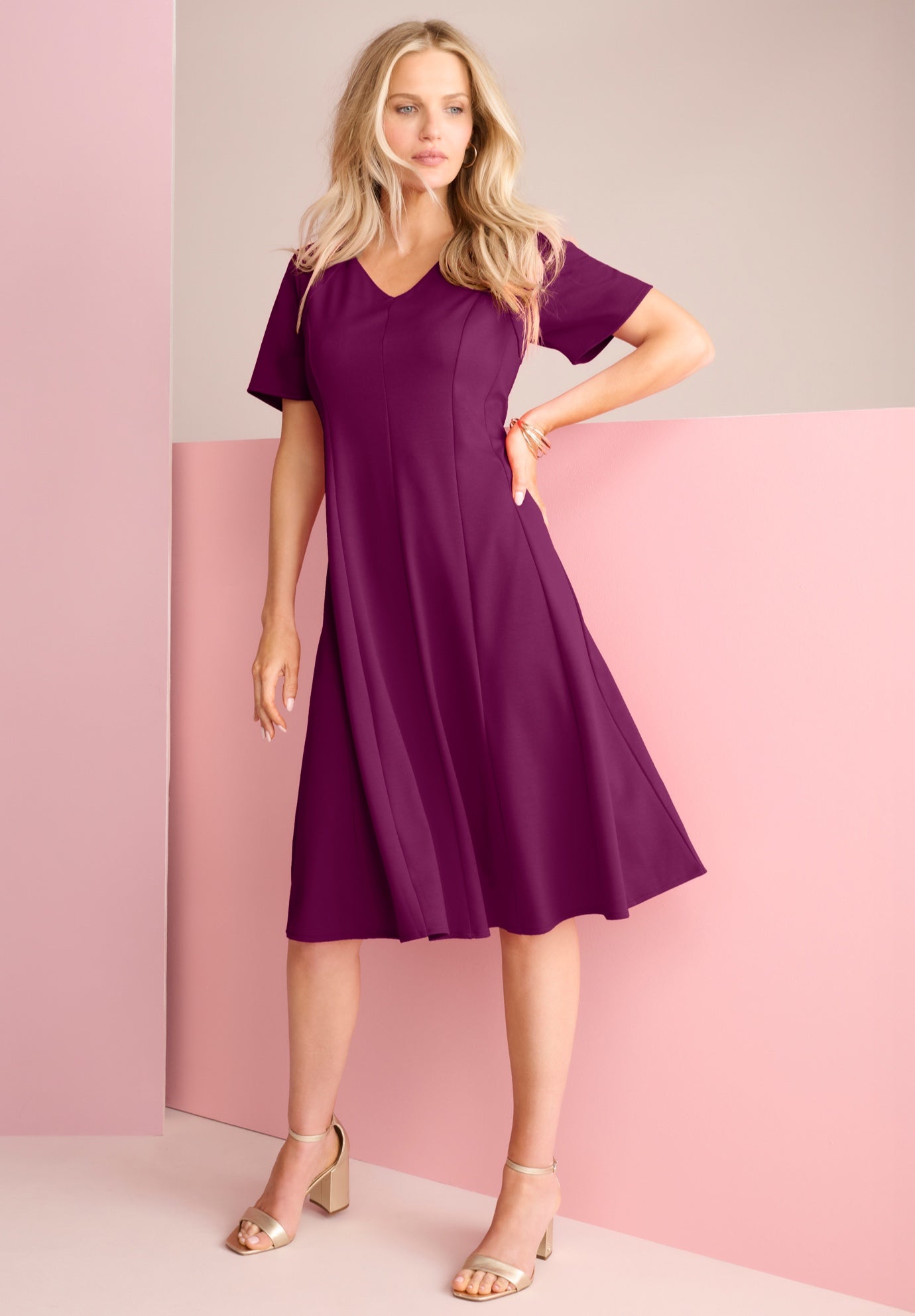 Ponte Flared Dress image number 1