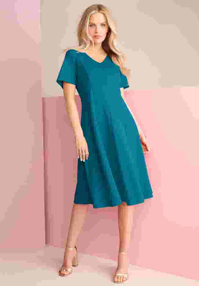 Ponte Flared Dress image number 0