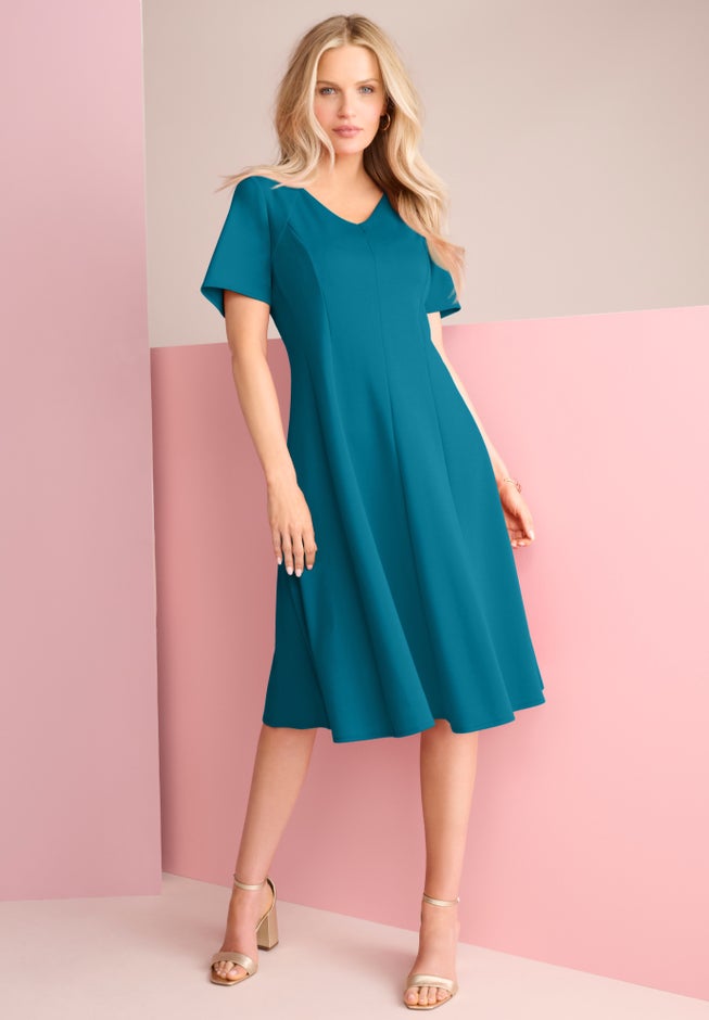 Ponte Flared Dress image number 0
